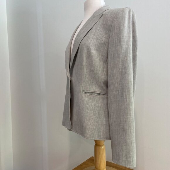 Formal suit jacket Tahari Arthur S. Levine Womens Blazer Light Gray Size 12 - Picture 2 of 12